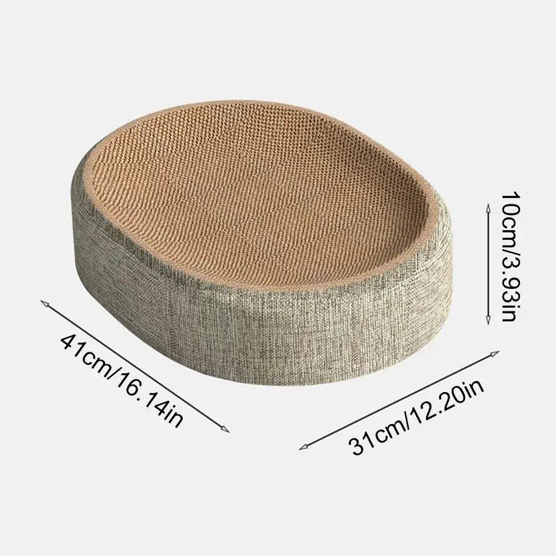 🐱 Griffoir Ovale 2-en-1 pour Chat – Sisal Naturel, Lit & Griffe | Protège Meubles