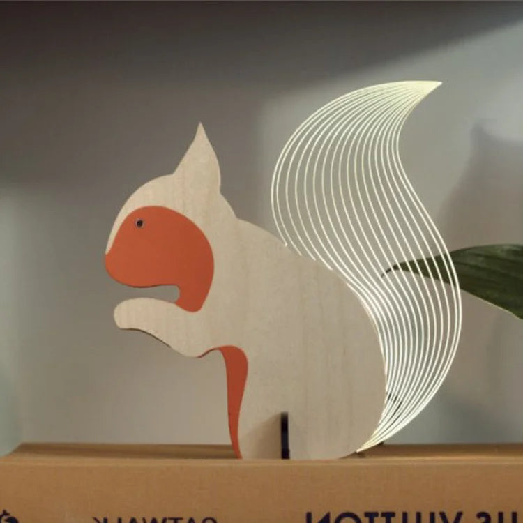 🏠 Décoration lumineuse en bois & acrylique – Motif animal, veilleuse LED décorative