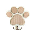 Porte-laisse mural en bois au motif patte de chien - vue modèle blanc