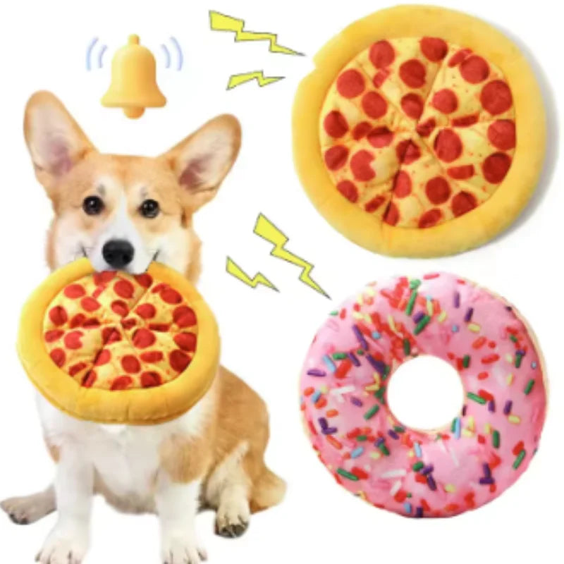Jouet Peluche Pizza Couinant – Le Jouet Gourmand de Votre Chien