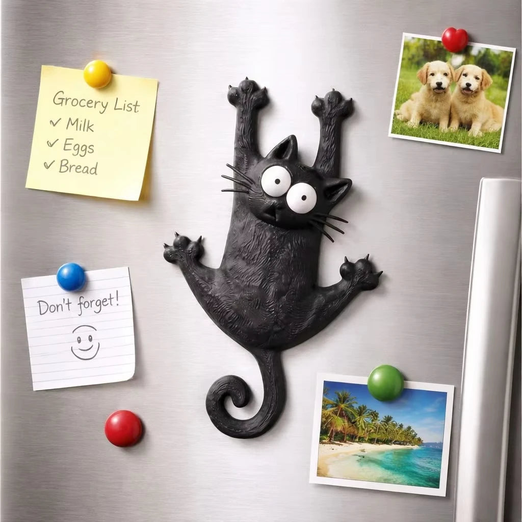 magnet frigo adorable représentant un chat accroché